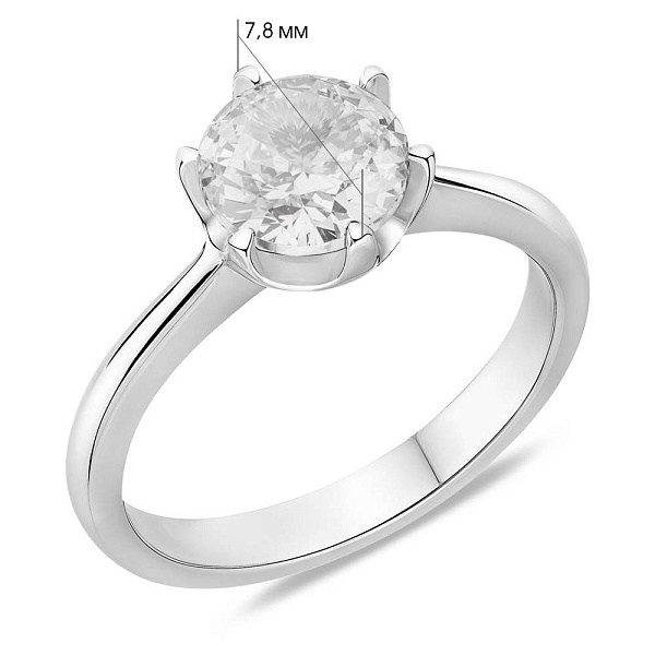 Серебряное кольцо с крупным фианитом (арт. 7501/8164) – изображение 2
