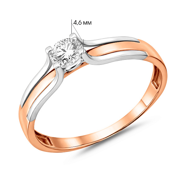 Золота каблучка для заручин з фіанітом (арт. 146900) – зображення 4