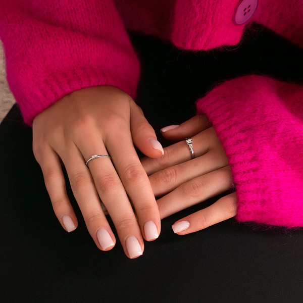 Кольцо из белого золота с бриллиантом (арт. 1190521202) – изображение 4