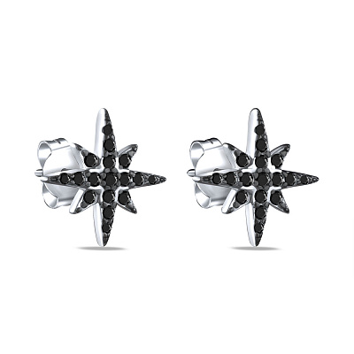 Срібні сережки-пусети Зірки (арт. 7518/6066бч)