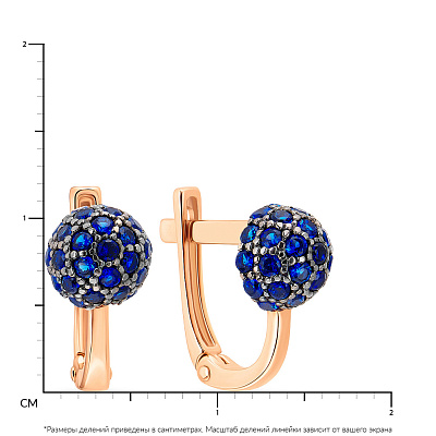 Золоті дитячі сережки з синіми фіанітами (арт. 110264с)