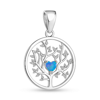 Серебряный кулон Дерево жизни с опалом (арт. 7503/4396Пос)