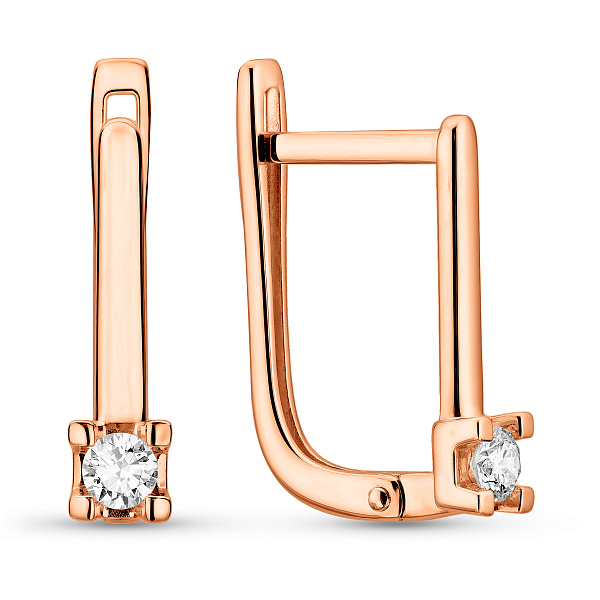 Серьги из красного золота с бриллиантами (арт. С011778010) – изображение 1