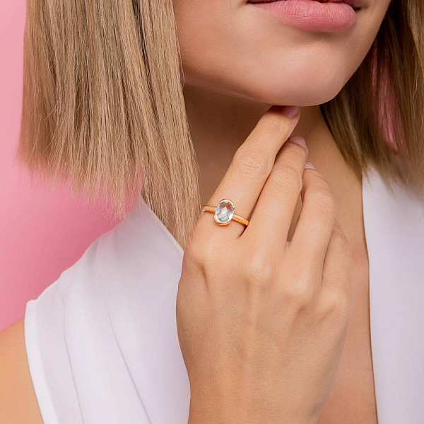 Золотое кольцо с кварцем (арт. 151965) – изображение 2