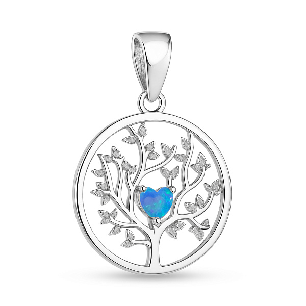 Серебряный кулон Дерево жизни с опалом (арт. 7503/4396Пос) – изображение 1