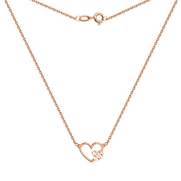 Золоте кольє Серце з алмазною гранню (арт. 360147а) – зображення 2