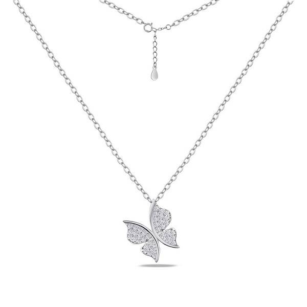 Колье "Бабочка" из серебра с фианитами (арт. 7507/1186) – изображение 2