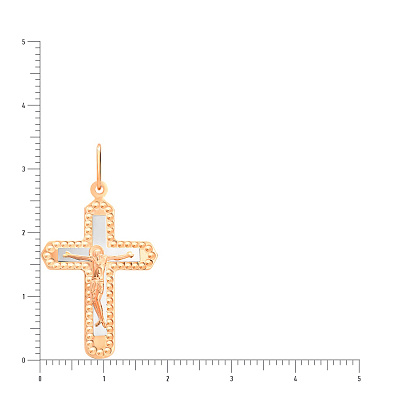 Нательный крестик из красного золота (арт. 527201рш)