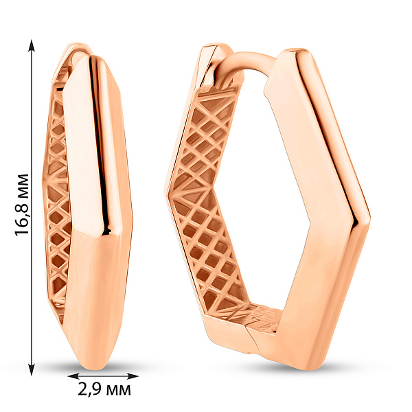 Серьги из красного золота (арт. 1091308/20) – изображение 3