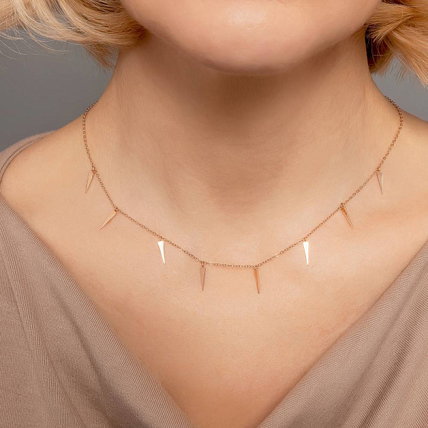 Золоте кольє з трикутними підвісками (арт. 351925) – зображення 2