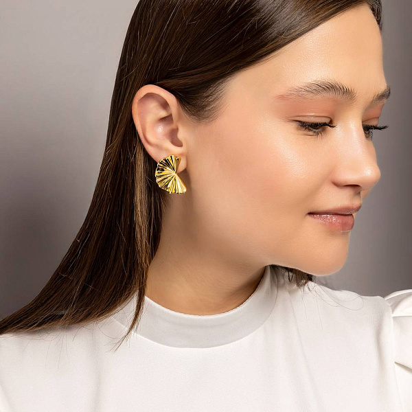 Золотые массивные сережки Francelli (арт. 1091855ж) – изображение 3