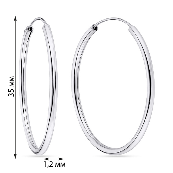 Срібні сережки-конго (арт. 7502/2427/35) – зображення 2