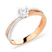 Фото Золотое кольцо с фианитами (арт. 140621)