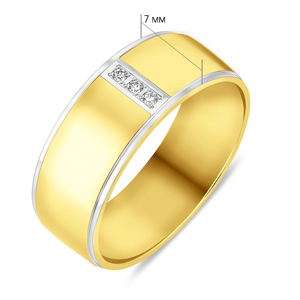 Обручка «Американка» з камінням та вставками з білого золота (арт. 239189ж) – зображення 2