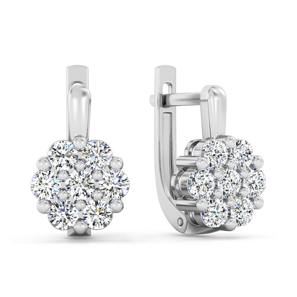 Серьги из белого золота с бриллиантами (арт. С011628080б) – изображение 1