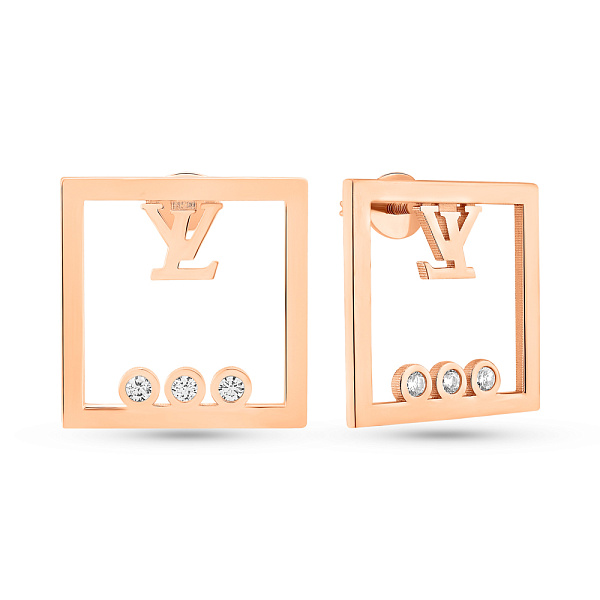 Сережки-пусети з червоного золота з фіанітами (арт. 109595) – зображення 1