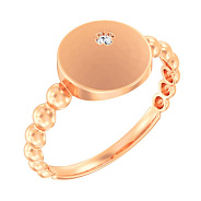 Золотое кольцо с одним фианитом (арт. 140914)