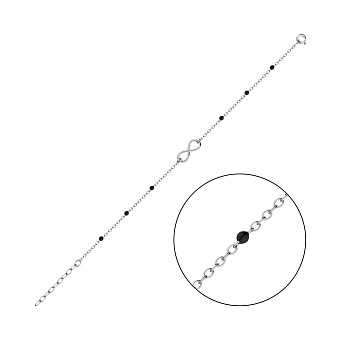 Фото Серебряный браслет Бесконечность с эмалью (арт. 7509/4244еч)