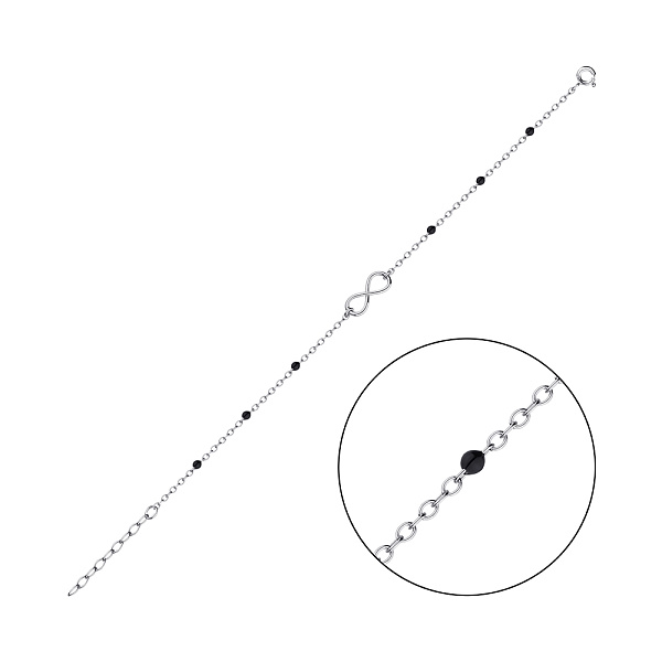 Серебряный браслет Бесконечность с эмалью (арт. 7509/4244еч) – изображение 1