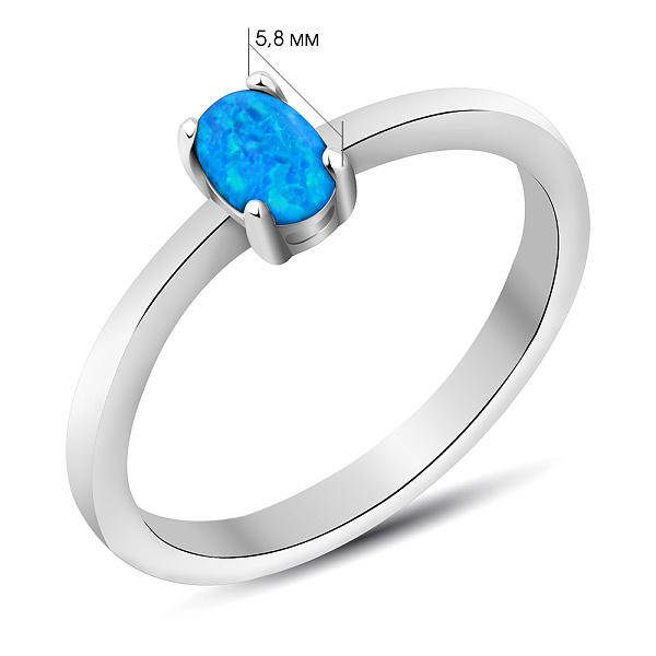 Серебряное кольцо с опалом (арт. 7501/4672/1Пос) – изображение 2