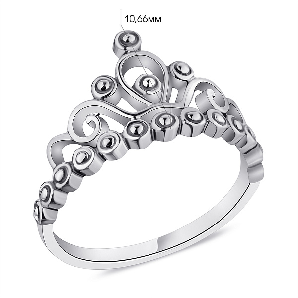 Кольцо из серебра "Корона" без камней (арт. 7901/5882) – изображение 2