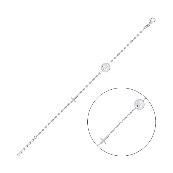 Серебряный браслет Хамса с альпинитом (арт. 7509/5027ас) – изображение 1