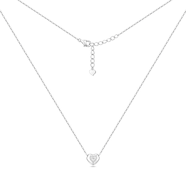 Серебряное колье с подвеской сердце с фианитом (арт. 7507/2522) – изображение 2