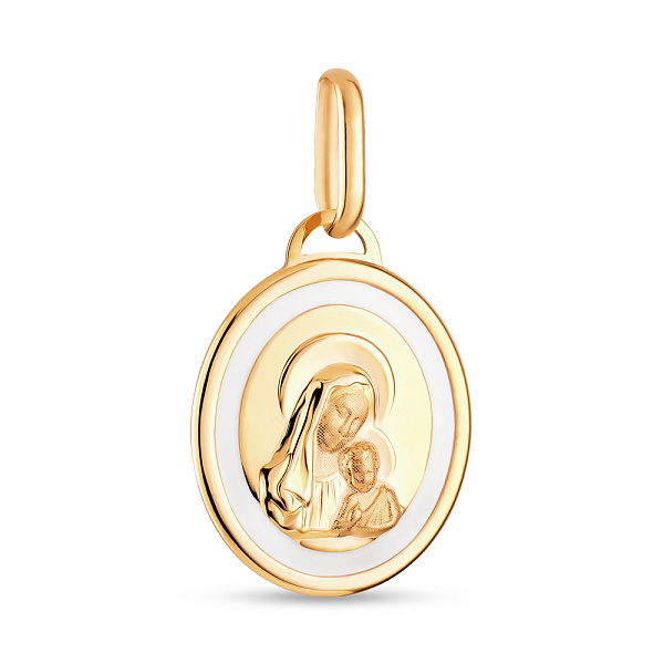 Золота ладанка іконка Божа Матір з немовлям (арт. 421851ж) – зображення 1