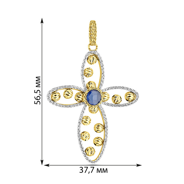 Золотий підвіс-хрестик Francelli (арт. 424852жбпкс) – зображення 4