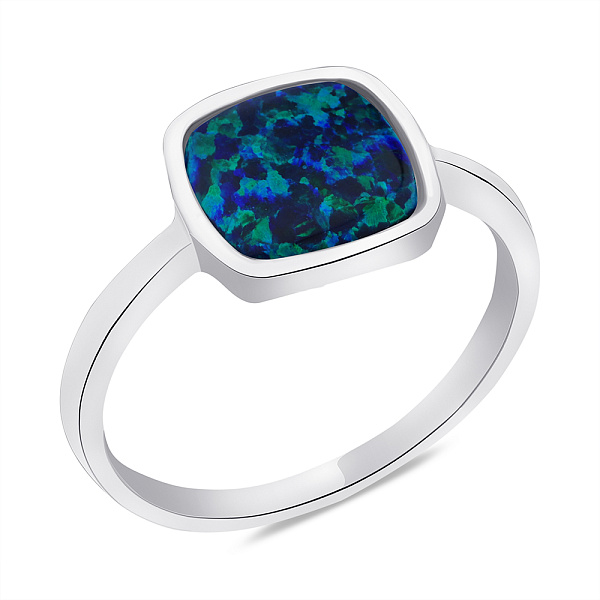 Каблучка зі срібла з опалом  (арт. 7501/5528Поцв) – зображення 1