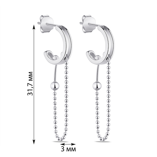 Серьги из серебра (арт. 7518/6359) – изображение 2