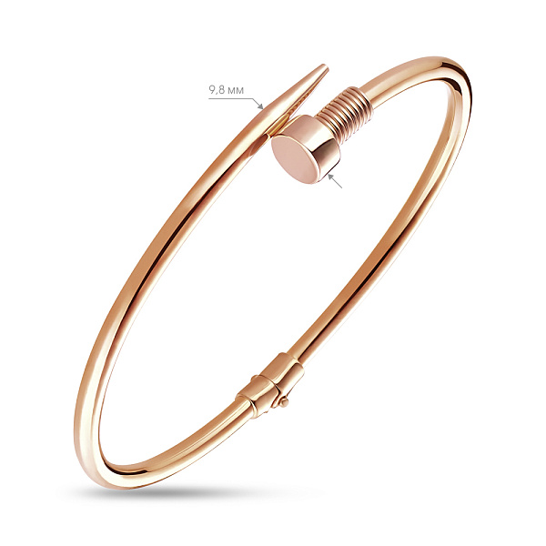 Золотой женский браслет в форме гвоздя (арт. 322534) – изображение 3