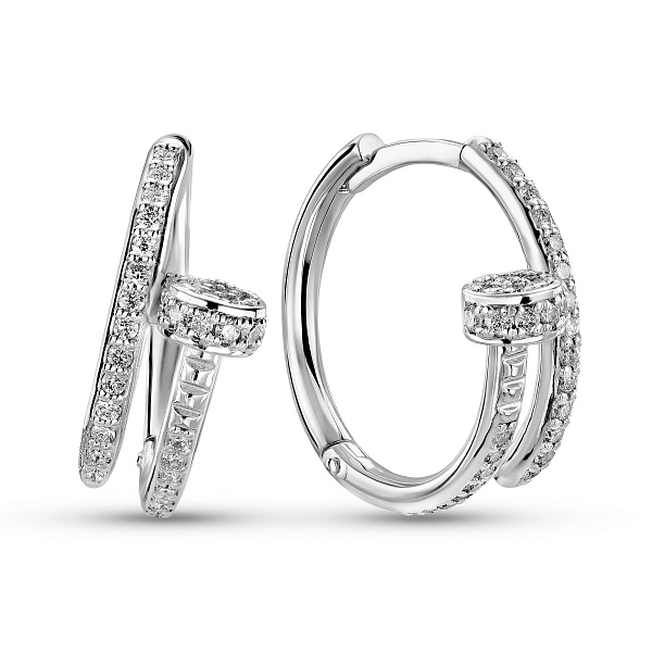 Сережки з білого золота з діамантами  (арт. С011537030б) – зображення 1