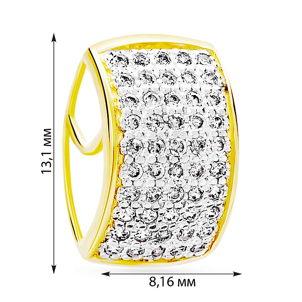 Кулон из желтого золота с фианитами (арт. 440415ж) – изображение 2