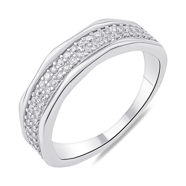 Серебряное кольцо с дорожкой из фианитов (арт. 7501/6925) – изображение 1