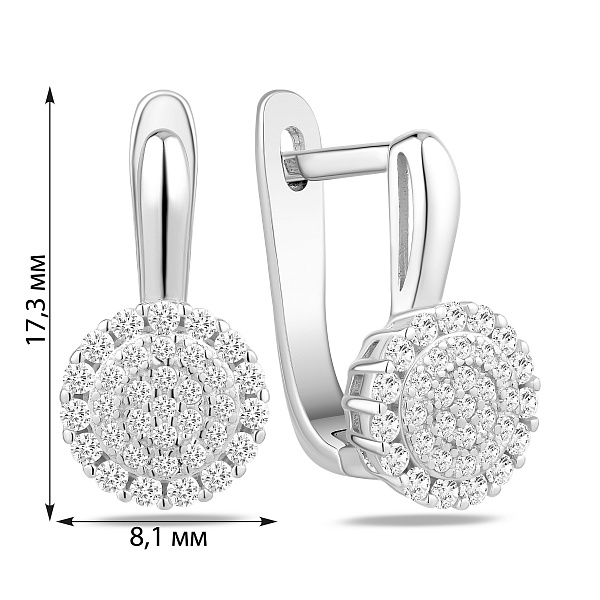 Серебряные серьги с россыпью фианитов (арт. 7502/10291) – изображение 2
