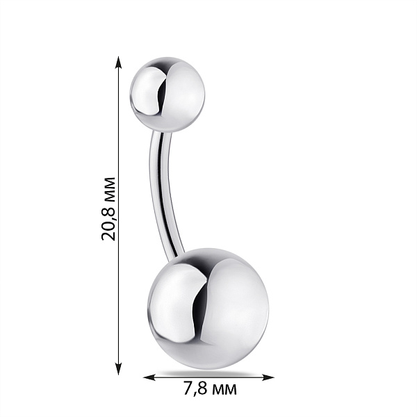 Серебряный пирсинг для пупка (арт. 7512/006) – изображение 6
