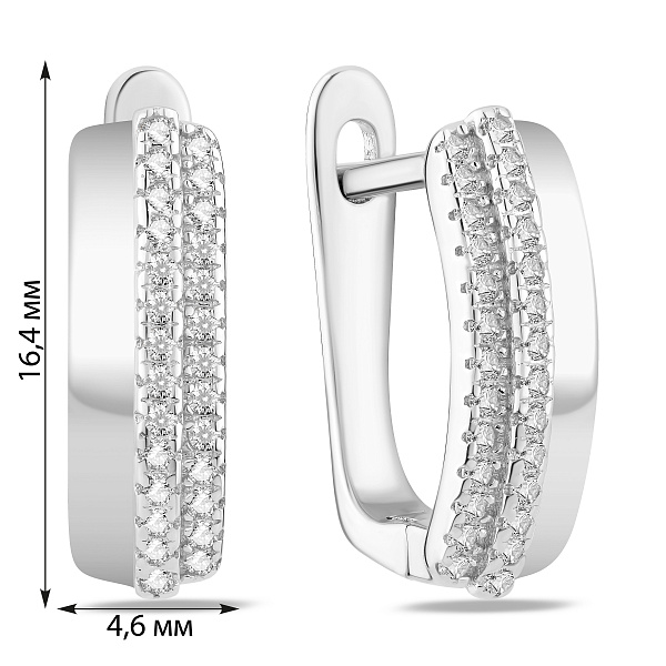 Серебряные серьги с фианитами (арт. 7502/10311) – изображение 2