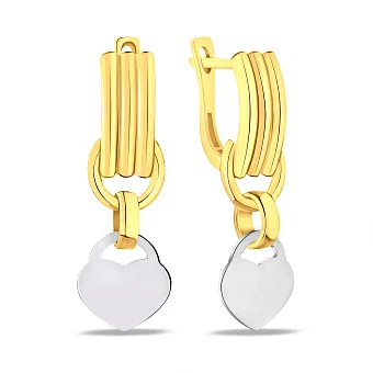 Сережки з жовтого та білого золота (арт. 108160/1жб)