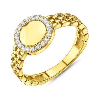 Фото Кольцо из желтого золота с фианитами (арт. 140907ж)