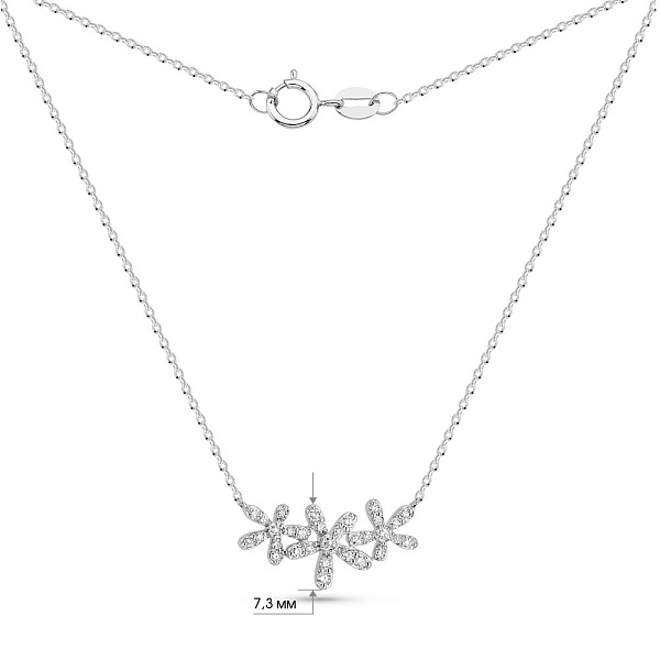 Золотое колье Цветы с бриллиантами (арт. Ц341553015б) – изображение 4