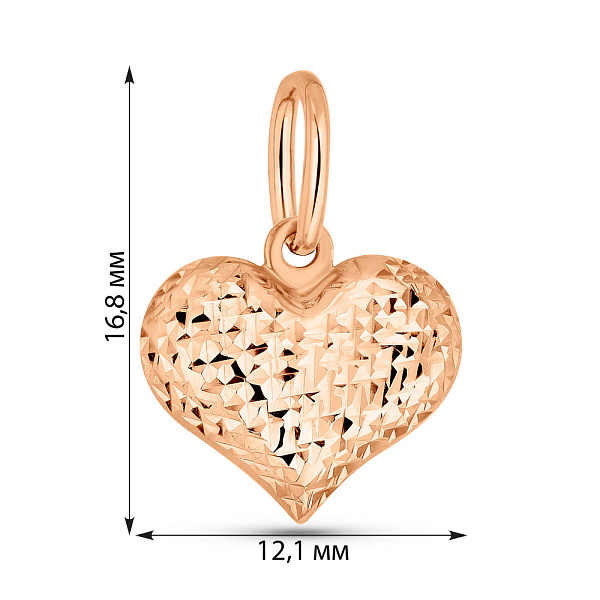 Кулон з червоного золота Сердечко (арт. 424825) – зображення 3