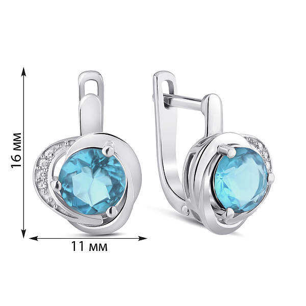 Серебряные серьги с крупным топазом (арт. 7502/2193944Птг) – изображение 2