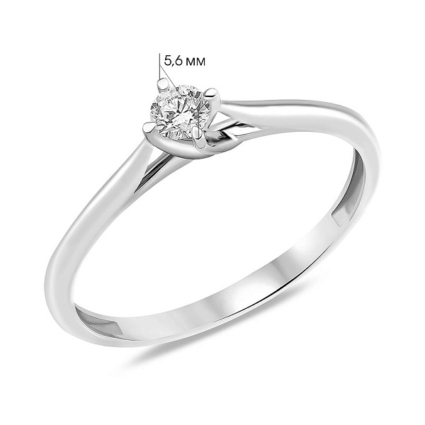 Золотое кольцо с бриллиантом (арт. К011331020б) – изображение 2