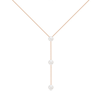 Фото Золотое колье-галстук с жемчугом (арт. 360358)