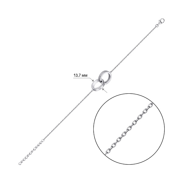 Серебряный браслет (арт. 7509/3722) – изображение 2