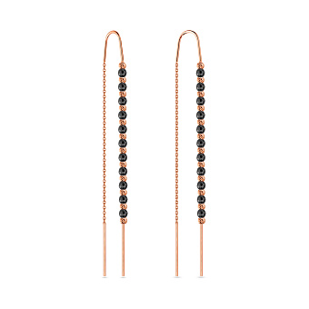 Сережки-протяжки золотые с ониксом (арт. 108296о)