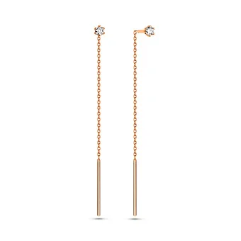 Сережки-протяжки з золота з діамантами (арт. С011266010)