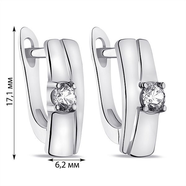 Серебряные серьги с фианитами (арт. 7502/29220р) – изображение 2