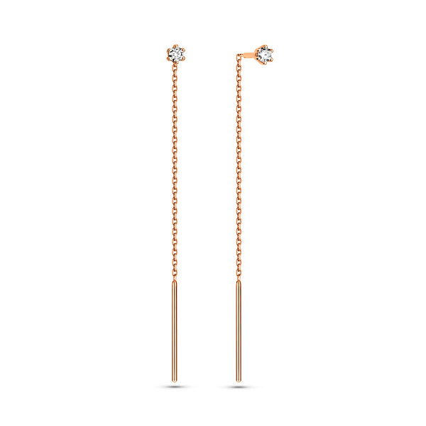 Сережки-протяжки з золота з діамантами (арт. С011266010) – зображення 1